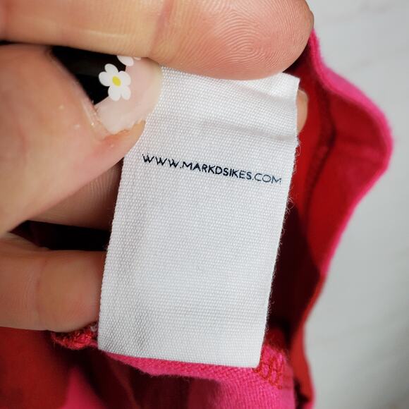 MDS Stripes Knit Tiered Button Front Maxi Skirt Size 2/M Pink Red Cotton Pockets - Picture 11 of 14